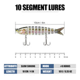TRUSCEND Fishing Lures for Bass, Multi Jointed Segmented Swimbaits, Slow Sinking Swim Baits Bass Lures Freshwater Swimming Lure for Crappie Trout Walleye Pike, Saltwater Fishing Gear Lure Kit