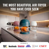 Non Toxic Air Fryer™ Pro | 9-in-1 Glass Air Fryer | Self-Cleaning | 5 Quart | Rotisserie and Tumbler | 400F Vortex For Even Cooking, BPA-Free Teflon Free, Recrisp, Roast, Bake, White