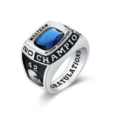 Oseew 2027 Personalized Men's Square Class Graduation Ring (White Gold)