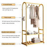 Gold clothing rack, Heavy duty clothes rack, Small clothing racks for hanging clothes, Wardrobe Rack, rack for clothes (L:31.5in) BUZUEY