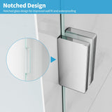 Shower Glass Panel, 34" W x 78.75" H Fixed Shower Screen Panel with 3/8"(10mm) SGCC Clear Tempered Glass, Frameless Walk in Shower Door for Bathroom (Chrome, 34" W x 78.75" H)