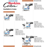 Hawkins 5 Litre Contura Pressure Cooker, Stainless Steel Inner Lid Cooker, Handi Cooker, Induction Cooker, Silver (SSC50)