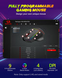 Redragon Wireless Gaming Mouse, Tri-Mode 2.4G/Bluetooth/USB-C, 7 Programmable Buttons