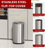 LEASYLIFE 4.8GALStainless Steel Bathroom Trash Can with Lid, Silver Trash Can with Flipping Lid, Garbage cans for Kitchen，Living Room,Dental Office，Hotel,Guest Room(4.7gal-Silver)