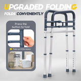 Lianjindun Toilet Safety Rails, Adjustable Toilet Frame for Elderly, Seniors, Handicap & Disabled, Foldable Handicap Toilet Handles Fit Any Toilets (Blue)