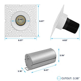 LUXRITE 3 Inch LED Trimless Recessed Spotlight with J-Box, Push N’ Lock Zoomable, 5CCT Selectable, 15W 1100LM CRI90, Dual Dimmable (TRIAC/0-10V), Adjustable Beam 24°–50°, IC & Damp Rated (4 Pack)