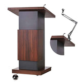 Portable Podium Stand Mobile Lectern with Locking Wheels and Adjustable Microphone Stand