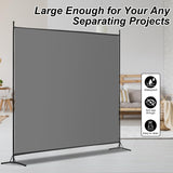 Carivia Room Divider Screen,6 Ft Single Panel Room Divider,69''W x 70''H Room Screen Divider Freestanding, Privacy Screen Single Panel for Room Separation,Portable Partition Room Separators,Grey Carivia