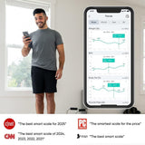 Wyze Smart Scale X - Digital Bathroom Scale for Body Weight, BMI, Body Fat, Muscle Mass, Heart Rate Monitor | ITO Glass & LED Backlight | Batteries Included, 400 lbs (White)