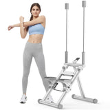 Stair Stepper for Home,Vertical Climber Step Machine with Stable Triangular Frame, 3-Level Resistance & Pedal Adjustment,LCD Monitor, Device Holder, Detachable Handrail, 300 LBS White