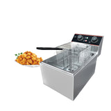 Commercial Deep Fryer, 11.5 QT/11 L Electric Deep Fryer with Single Basket and Lid, Stainless Steel Deep Fryer with Temperature Control