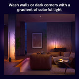 Philips Hue Signe Smart Color Changing Floor Lamp, Black, White and Color Ambiance, Pack of 1, Control with Hue App, LED Floor Lamp Compatible with Alexa, Google Assistant, and Apple HomeKit