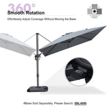 PURPLE LEAF Patio Outdoor Umbrella 9' x 9' Square All-Weather Light Grey