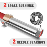 RICHUANG 7ft Olympic Barbell, Weightlifting Barbell 28mm 45lb - 500/700/1000lbs Capacity with Smooth Spinning Sleeves, Olympic Bar Fits 2" Olympic Plates, for Snatch Clean Jerk-Home Gym Training (Silver-Red-500LBS)