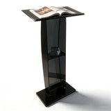 Acrylic Podium Stand, 47" Church Pulpit with Double Storage Shelves, 12mm Ultra-Thickened Clear Lectern for Teacher Classroom