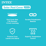 Intex Swim Center Inflatable Above Ground Outdoor Round Family Swimming Pool with Built-in Relaxing Bench, Cupholders & Secure Vinyl Pool Cover, Blue