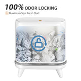 Bathroom Trash Can with Lid, Vacuum Adsorption Small Garbage Can 3.2 Gallon Press Top Lid Trash Bin with Legs