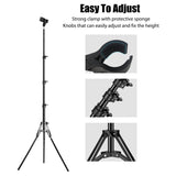 Golemas Hair Dryer Stand, Height Adjustable Hands-Free Lazy Blow Dryer Holder with 180 Degrees Rotatable Larger Clamp Non-Slip Tripod, for Bathroom, Vanity, Makeup Room Floor or Countertop Pet Salon