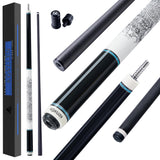 KONLLEN Carbon Fiber Pool Cue, Low Deflection Shaft with Pro Taper, Ebony Inlay Design, 12.5mm Tip, Adjustable Weight System