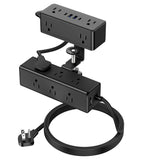 VILONG Dual Layer Desk Clamp Power Strip, 13 Outlets, 20W USB-C, 5FT Cord