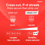 Staples 20-Sheet Micro-Cut Paper Shredder, High-Security Document & Credit Card Shredding for Offices