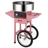 ROVSUN 21 Inch Cotton Candy Machine Commercial, Candy Floss Maker Electric Cotton Candy Maker w/Cart Stainless Steel Bowl, Sugar Scoop and Large Storage Drawer for Home Party Carnival