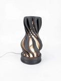 MAKER 3D Twist Spiral Table Lamp in Dark Grey - Handmade 3D Printed Shadow Projection Night Light, Dimmable USB LED Bedside Accent Lamp for Bedroom, Nursery and Office Desk Decor