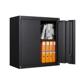 LUCYPAL Metal Wall Cabinet,Wall Mounted Storage Cabinet with 1 Adjustable Shelf and 2 Doors for Garage,Steel Tool Cabinet with Lock for Home,Office, Basement (Black,27.95" H) LUCYPAL