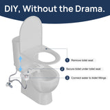 DIHAF Toilet Bidet with Dual Nozzle Spray,No Electric Bidet Attachment for Toilet with Adjustable Water Pressure,Easy Install Toilet Seat Bidet with Feminine Wash and Rear Wash,Suit for Tight Space
