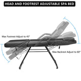 Portable Tattoo Chair, Adjustable Massage Facial Bed with Removable Headrest & Armrest, Foldable Spa Chair with Carry Bag, 73 Inch Esthetician Bed for Salon Beauty Barber Spa Tattoo (Black)