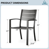 MFSTUDIO Stackable Patio Dining Chairs Set of 8, Metal, Black