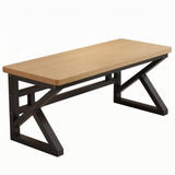 RMWHGDUL Wooden Computer Desk with Angled Metal Legs Reinforced Solid Wood Square Edges Multipurpose Use Suitable for Student Desktop Home Office Bedroom Gaming, 180 50 75cm