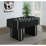 Pemberly Row Contemporary Wood Foosball Table with Score Counters, Black Finish, Sturdy Play Surface & Steel Rods – Indoor Game Table for Family, Adults, Teens & Game Rooms