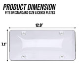 Zone Tech Clear License Plate Cover Frame Shields - 2-Pack All Weather Novelty/License Plate Bubble Shields -Fits Any Standard US Plates-Protects Front and Back License Plates