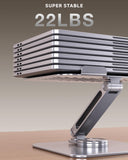 Laptop Stand for Desk, Aluminum Alloy Ergonomic Laptop Riser 360 Rotation Base, Portable Adjustable Laptop Stand