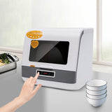 110V 800W Portable Dishwasher, Compact Dish Washing Machine Automatic Mini Dish Washing Machine Countertop Water Tank Dishwasher with 3 Washing Programs 360° Rotating Spray for House Dorm Apartment