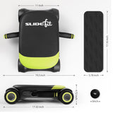 WONDER CORE Slide Fit: Ab Roller Wheel with Elbow Support, Automatic Rebound Ab Abdominal Exercise Roller Wheel, Abs Workout Equipment, Fitness Rolling Board with Knee Pad for Home Gym (Green)