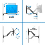 Mount-It Computer Monitor Wall Mount, Gas Spring Arm, Full Motion