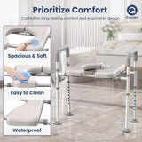 Toilet Seat with Handles - Adjustable Elevated Toilet Seat Riser, 400 lbs Gazoba