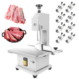 YOEXTO Electric Meat Bone Saw 1000W, Adjustable Slice Thickness, Frozen Meat Cutting Machine, Stainless Steel Table Bone Cutting Machine, Used for Home Market Factory Cutting of Ribs and Pig Trotters