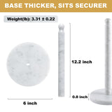Koville Carrara Marble Paper Towel Holder Countertop, 6“ Genuine Stone Paper Towel Holder Stand for Kitchen Storage, for Standard or Jumbo-Sized Rolls