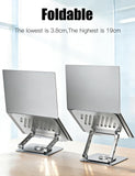 Adjustable Computer Stand with 360 Rotating Base, Ergonimic Foldable Laptop Riser for Desk Compatible