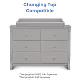 Delta Children Universal 6 Drawer Dresser with Interlocking Drawers - Greenguard Gold Certified, Grey