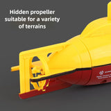 Tsiodot Mini RC Submarine Waterproof Remote Control Boat Underwater Diving Fish Tank Toy for Kids Birthday Gift（Yellow）
