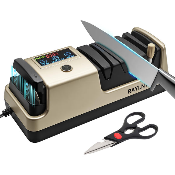 Cleaver Scissors Professional 5-in-1 Electric Knife Sharpener with LCD Display,Scissor ...