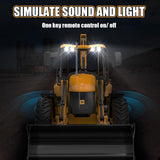 FANXMF RC Backhoe Wheel Loader 2.4G Fully Functional 1/20 Remote Control Excavator Bulldozer Back Hoe Truck Tractor Digger Heavy Duty Construction Vehicle Engineering Trucks