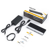 USB C Docking Station with 130W Power Adapter, Triple Display USB Type C to Dual HDMI Dock, 2 HDMI, DisplayPort