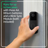 Blink Video Doorbell + Outdoor 4 – Wireless smart security cameras, head-to-toe HD view, two-year battery life. Sync Module Core included – 5 camera system + Video Doorbell