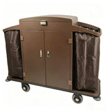 Commercial Stainless Steel Housekeeping Cart with Side Storage Bags
