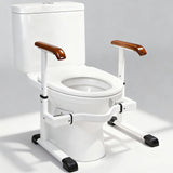 FSA/HSA Eligible Toilet Safety Rails for Elderly with Solid Wood Handles, Adjustable Height & Width, Heavy Duty Thickened Toilet Safety Frame, 520 LBS Capacity, Handles for Disabled & Seniors